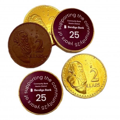 Customized Chocolate Coins are fun edible promotional items shaped and