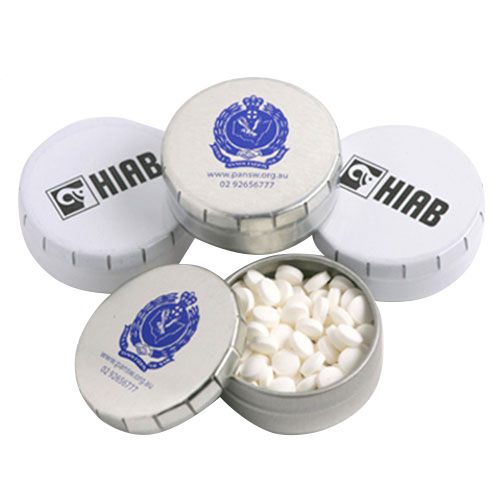 Circle Mint Tins come with sugar free mints and are versatile promotio