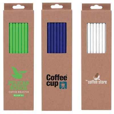 20 Piece Solid Colours Paper Straw Set