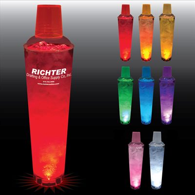 32oz Clear Single Light Styrene Light Up Cocktail Shaker