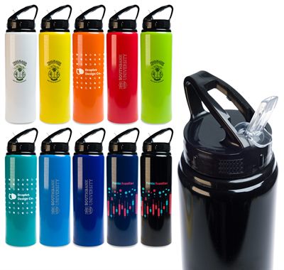 750ml Strada Drink Bottle Flip Straw Lid