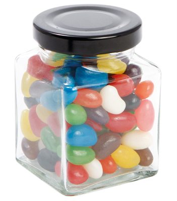 90 gram Small Square Jar Mini Jelly Beans