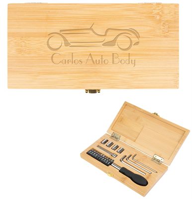 Bamboo Cased Screwdriver Kit