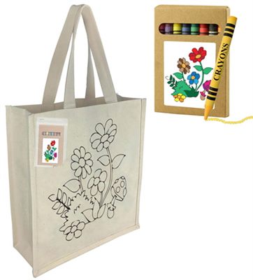 Canvas Colouring In Tote Bag