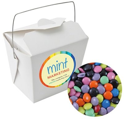 Chocolate Beans Mixed Colours White Noodle Box