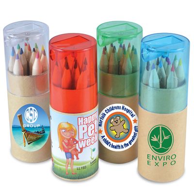 Coloured Pencils In Tube With Sharpener