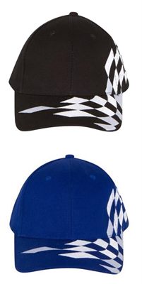 Embroidered Check Flag Cap