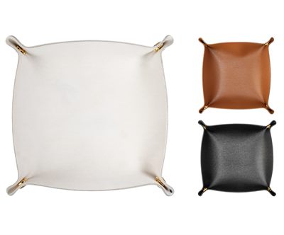 Faux Leather Catchall Tray
