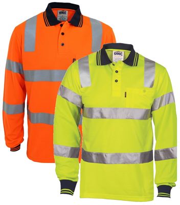 Hi Vis Biomotion Taped Long Sleeve Polo