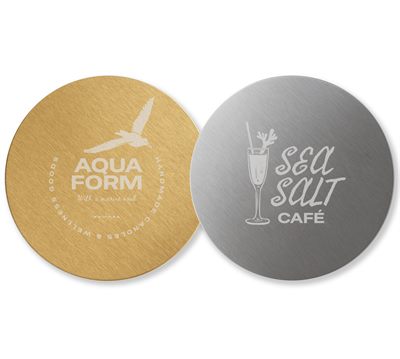 Round Engraved Metal Coaster