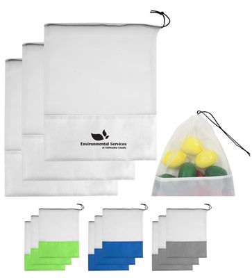 Set Of 3 Mesh Produce Bags