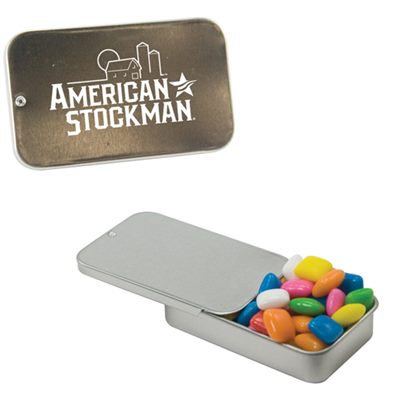 Slider Lid Tin Filled With Chiclets Gum