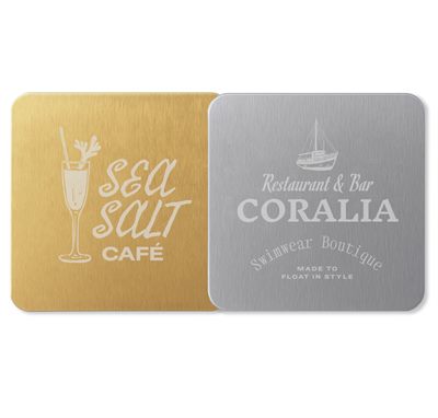 Square Engraved Metal Coaster