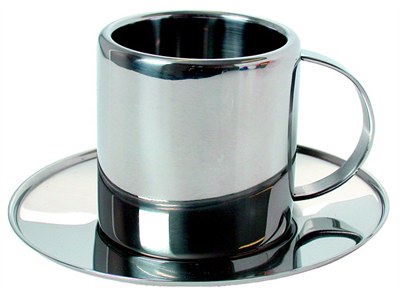 Metal Espresso Cup with Saucer