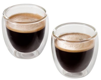 Two 80ml Double Walled Espresso Glasses
