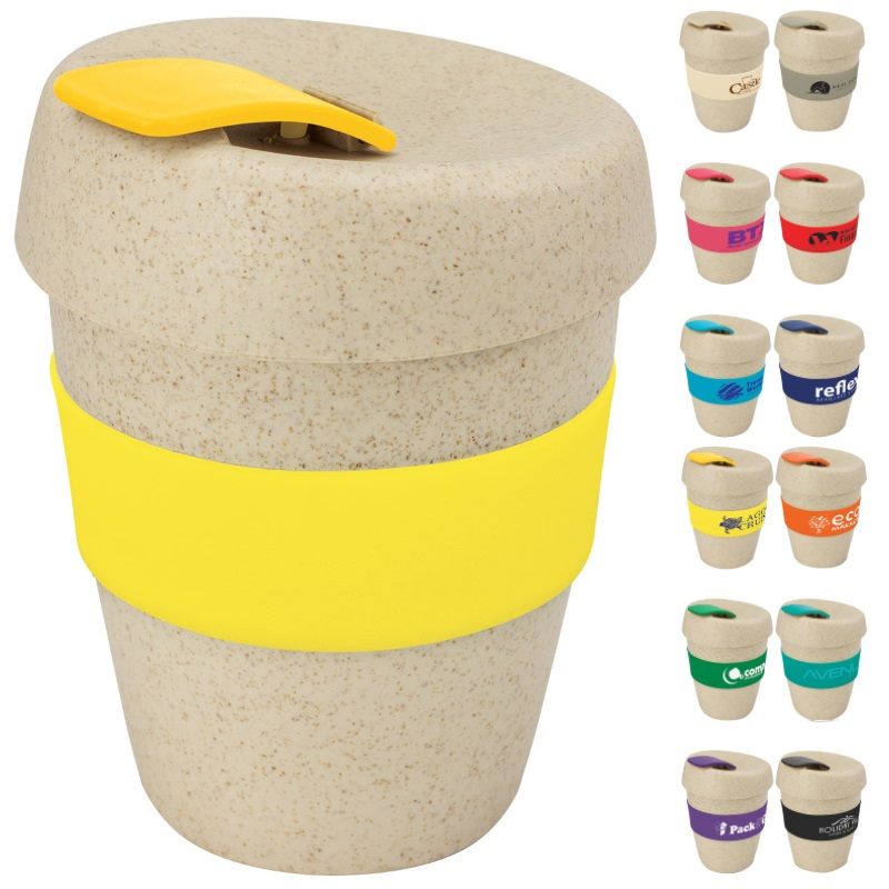 The customised 350ml swift natura carry cup is an environmentally-frie
