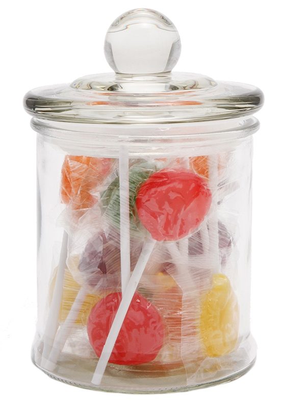 75 Gram Glass Candy Jar Flat Lollipops Can Be Supplied In Large Quanti