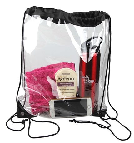 Clear mesh drawstring outlet bags