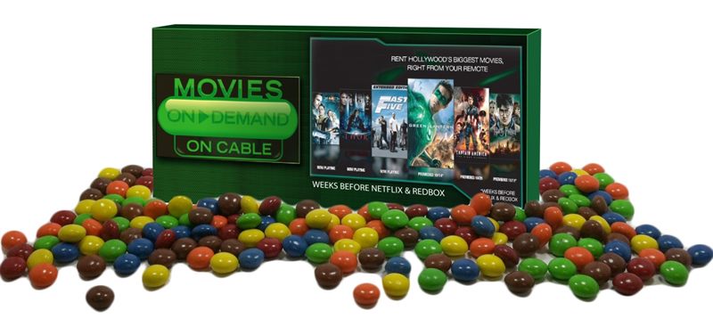 The Custom Printed Movie Candy Box Filled With Chocolate Beans Contain