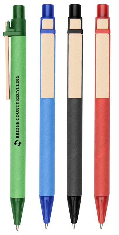 Enviro Colour Barrel Cardboard Paper Pens are eco-friendly writing