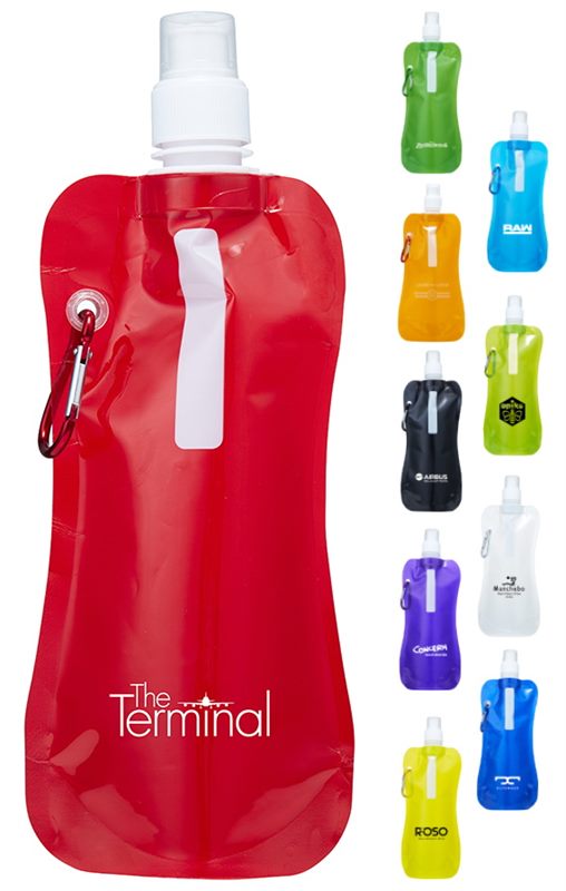 Promotional Foldable Water Bottle Pouches are BPA free for your peace