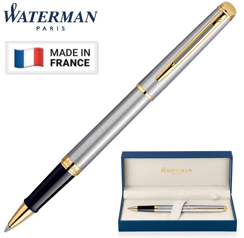 Waterman Hemisphere Stainless Steel GT Rollerball Pens have a