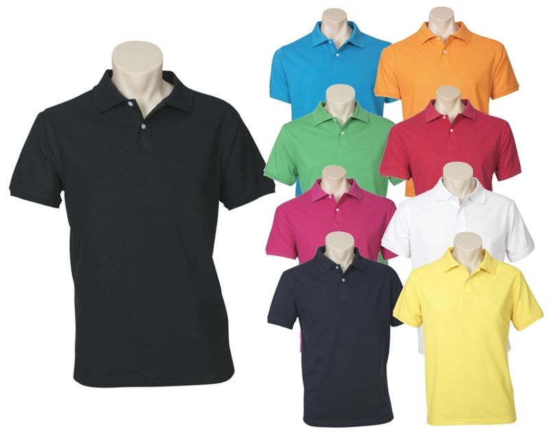 Men's Bright Polo Shirts are a polyester cotton blend knit to ensure c