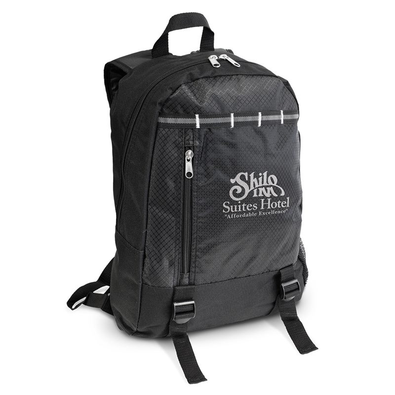 Promotional Safari Backpacks come with a mesh water bottle holder and