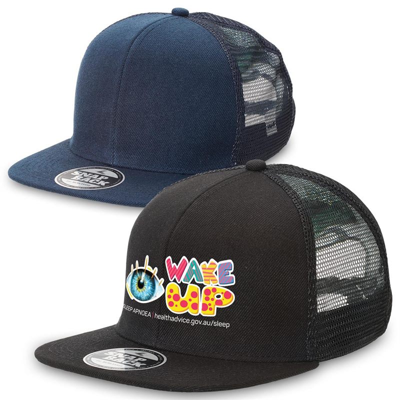 Youth Snapback Trucker Hats come in a 