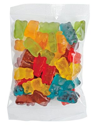 100gm Bags are inclusive of colourful gummy bears.