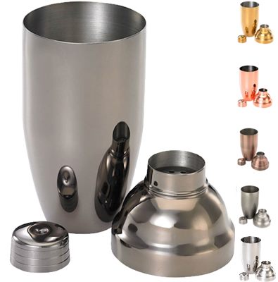 18oz 3 Piece Metal Japanese Style Cocktail Shaker