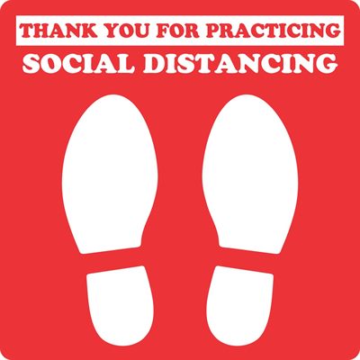 200mm Square Social Distancing Floor Sticker