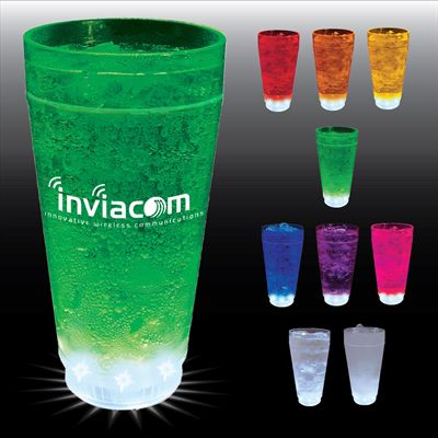 LED Light Up Neon Green 12oz Plastic Drinking Glass St Patricks Day Party Favor 