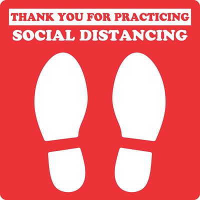 250mm Square Social Distancing Floor Sticker