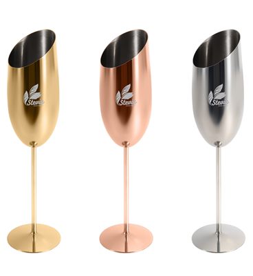 Metal Slanted Champagne Goblet