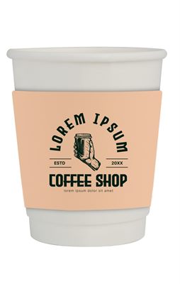 280ml Double Wall Compostable Paper Coffee Cup With Sleeve