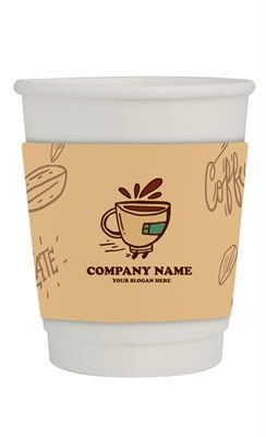 280ml PLA Double Wall Compostable Paper Coffee Cup With Sleeve