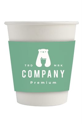 280ml PLA Single Wall Compostable Paper Coffee Cup With Sleeve