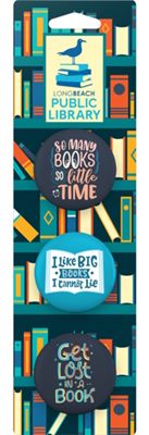 3 x Button Badge Bookmark