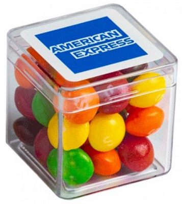 40g Hard Plastic Cube Of Skittles