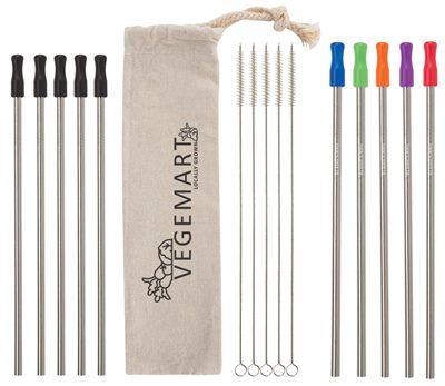 5 Pack Stainless Steel Straw Set