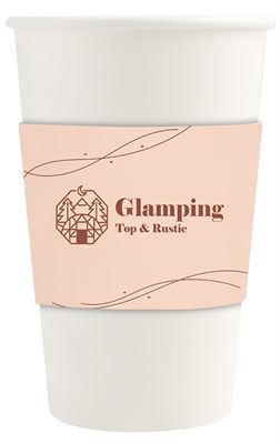 500ml PLA Single Wall Compostable Paper Coffee Cup With Sleeve