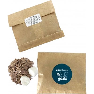 50g Kraft Paper Bag With Lindt Hot Chocolate Flakes & Marshmallows