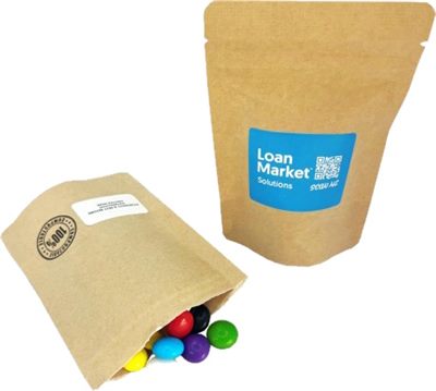 50g PLA Compostable Bag With Choc Beans