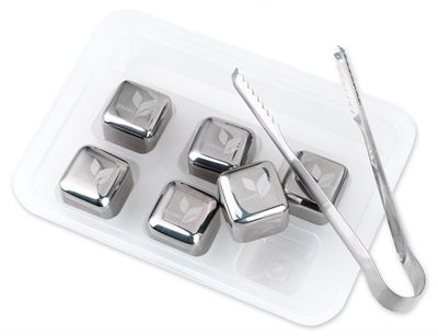 6 x Stainless Steel Ice Cube Set