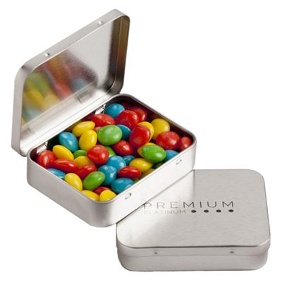 65g Hinged Rectangular Tin Of Chewy Fruits