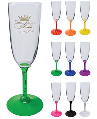 7oz Clear Acrylic Standard Stem Champagne Glass