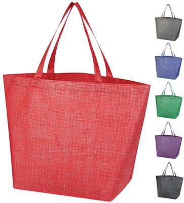 Amora Crosshatch Non Woven Shopper Tote Bag