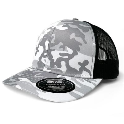 Legend Black Snow Camo Trucker Cap