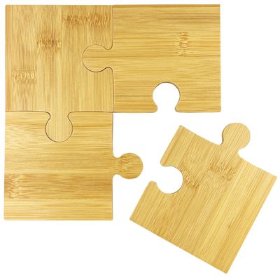 Bamboo 4 Piece Puzzle Coaster Set